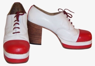 Men's Original 1970's Red & White Leather Platform - Basic Pump