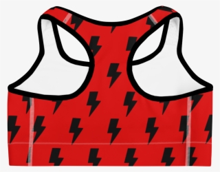 Black Red Lightning Bolts Sports Bra - Bra