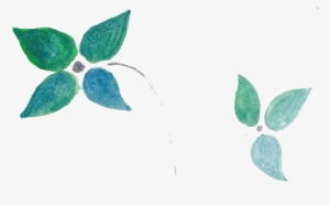 Free Flowers Over Green Watercolor Brush Strokes - Watercolor Painting