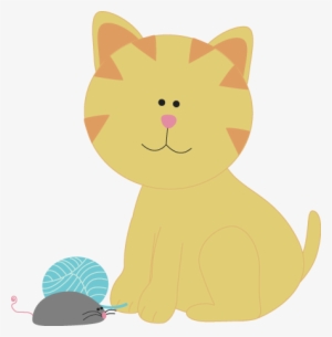 Kittens Clipart Cat Toy - Cat With Mouse Clipart