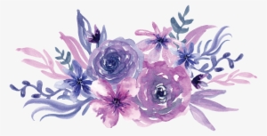 Watercolor Painting Flowers Transprent - Purple Flowers Watercolor Png
