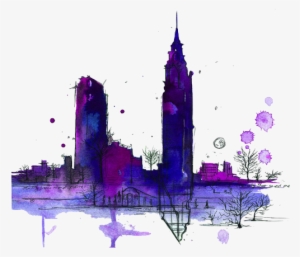 Tumblr Transparents Purple - New York Watercolor Png