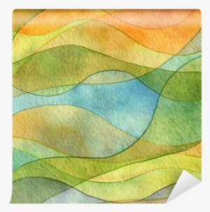 Abstract Wave Watercolor Painted Background Wall Mural - Watercolor Painting