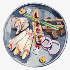 Ice Cream Omelette Painting Illustration Onion Omelet - Watercolor Painting