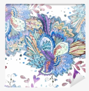 Colorful Seamless Texture With Magic Pattern - Watercolor Painting