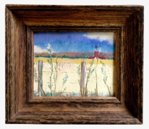 L Rathbun, Country Road Oil Painting On Masonite Miniature - Picture Frame