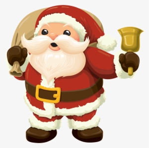 Clipart Stock Transparent Santa Kawaii - Santa Claus With Bell