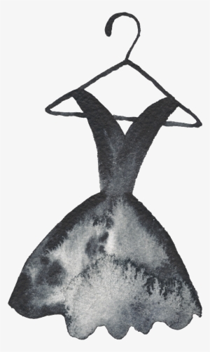 Princess Skirt Black And White Watercolor Fashion Transparent - Fashion Clothes Visiting Card Design