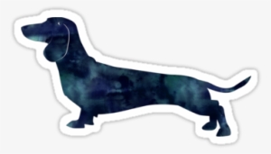 Dachshund Dog Black Watercolor Silhouette Sticker - Dachshunds Stickers