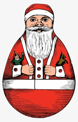 Free Vector Rolly Polly Santa Clip Art - Christmas Rolly Poley Santa Card