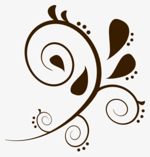 Brown Swirl Flourish Clip Art At Clker - Black And White Butterfly Floral Art Design - Shower