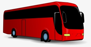 Free Vector Red Travel Bus Clip Art - Tour Bus Clip Art