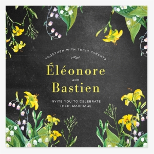 Botanical Wedding Invitation, Yellow And White Flowers