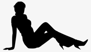 Free Download - Woman Sitting Silhouette Png