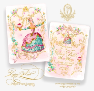 Marie Antoinette Danse Party For Musette Pink Watercolor - Motif