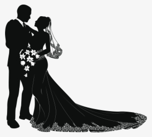 Wedding Couple Silhouette Png Image Background - Bride And Groom Silhouette Vector Free