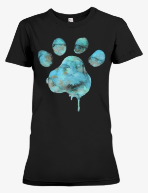 Blue Watercolor Paw - Queens Are Born In September Black