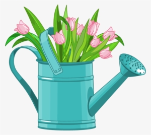 Watercolor Flower Clipart Tulip Clipart Spring Clipart - Flower Watering Can Clipart