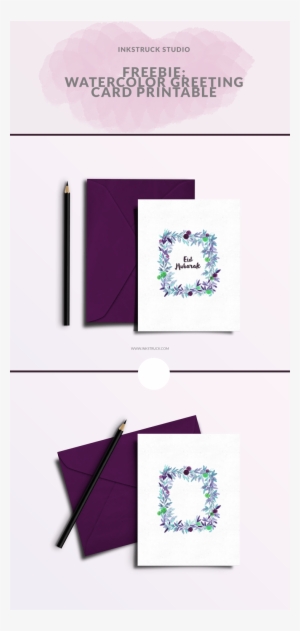 Download A Free Watercolor Greeting Card Printable - Eid Mubarak