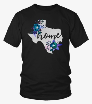 Texas Home Chalkboard Watercolor Flowers State T-shirt - Shirt