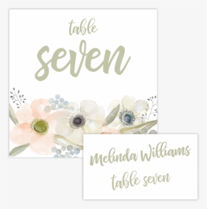 Table Number And Escort - Watercolor Painting