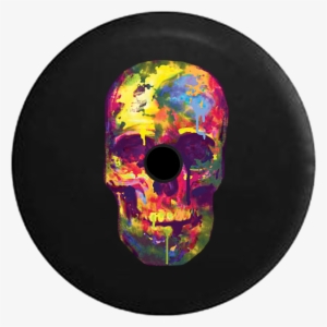 Jeep Wrangler Jl Backup Camera Watercolors Neon Dripping - Painted Skull