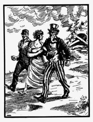 Free Uncle Sam Looks Away - Cartoon