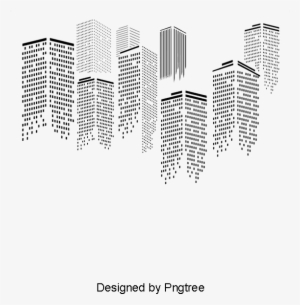 Black Dotted Line Silhouette City, Line Clipart, Point, - Portable Network Graphics