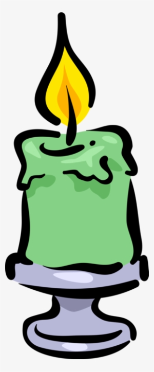 Vector Illustration Of Candle Ignitable Wick Embedded - Candle