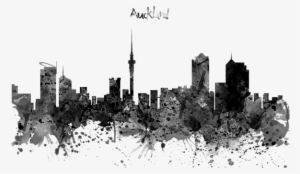 Bleed Area May Not Be Visible - Auckland Skyline Silhouette