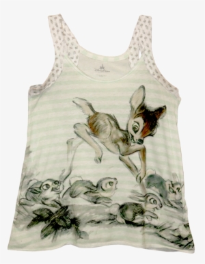 A Tanktop With Green And White Strips - Bambi
