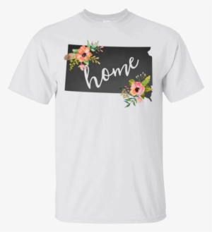 South Dakota Home Chalkboard Watercolor Flowers State - Montana Home Chalkboard Watercolor Flowers State T-shirt