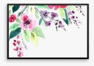 Watercolor Flowers Framed Photo Paper Poster - Watercolor Flowers