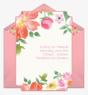 Watercolor Bouquet Online Invitation - Spring Theme Party Invitations