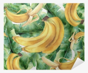 Watercolor Banana Tropical Pattern - Watercolor Painting
