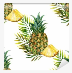 Watercolor Pineapple Seamless Pattern Wall Mural • - Ананас Акварелью