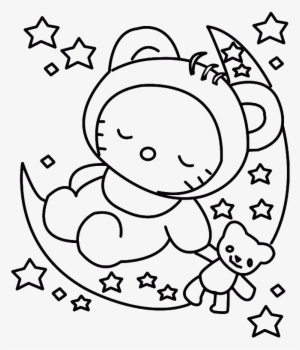 Hello Kitty Sleeping Colouring Pages - Baby Hello Kitty Coloring Pages