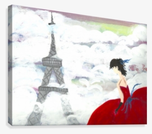 Eiffel Tower In The Clouds Canvas Print - Painting