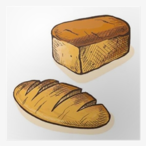 Watercolor Fresh Bread In Graphic Style Poster • Pixers® - Watercolor Painting