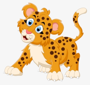 Cartoon Animals And Children Vector Png Soloveika - Cartoon Cheetah Png
