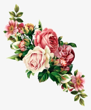 Peach Flower Clipart Floral Swag - Flowers Vintage Illustration Png