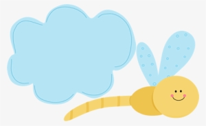 Cute Dragonfly Clipart Dragonfly Flying Under Cloud - July Month