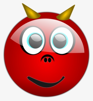 Devil, Demon, Happy, Emoticon, Emotions, Smiley, Red - Devil Emoticon
