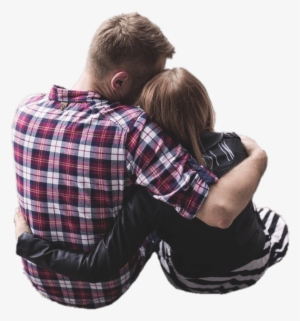 Couple Hugging Each Other Hind View - Parejas Png