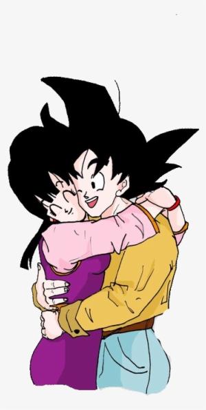Goku And Chichi Hug By Dbzsisters - Goku And Chichi Png