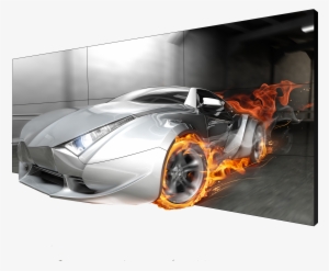 Calrity Matrix 3d Auto - Pps Imaging Eckleinwandbild Supercar In Flammen 1:1