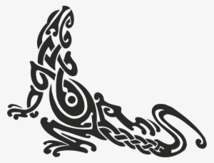 Tribal Lizard Tattoo Wall Clock