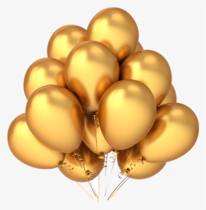 Heart Baloons Png - Gold Birthday Clipart