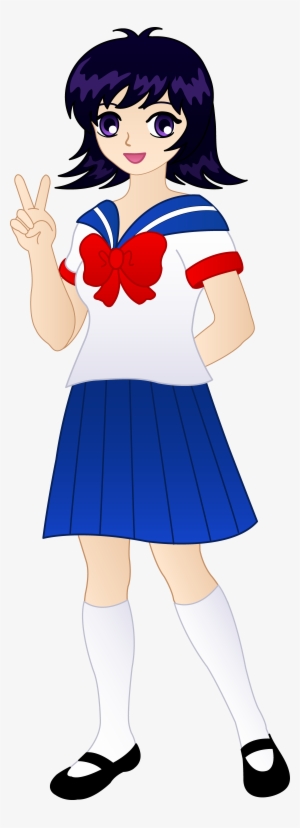 Cute Anime School Girl - Anime School Girl Clipart