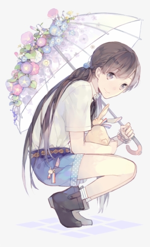 Anime Random Anime Girl 2 Render Png By Orihimeyuuka-d7bszp6 - Anime Girl Holding Umbrella